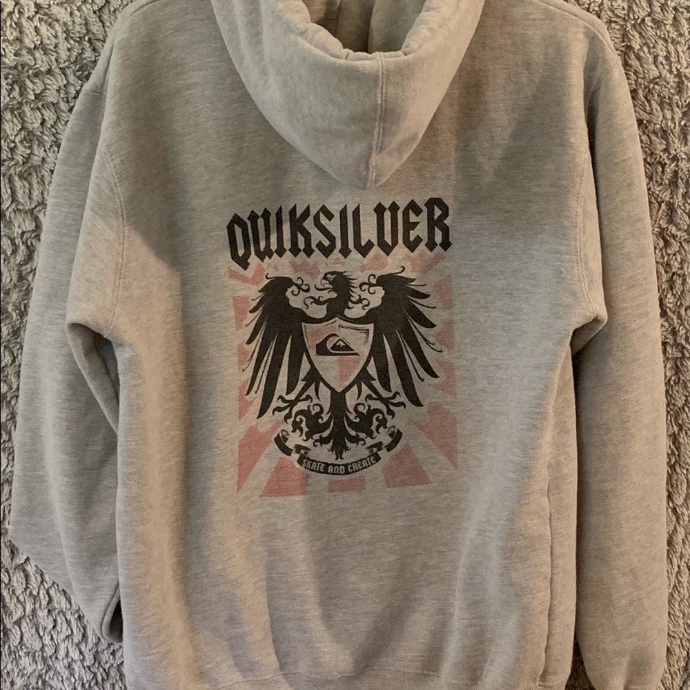 Quicksilver Skate And Create Gray Zippered Hoodie - image 3